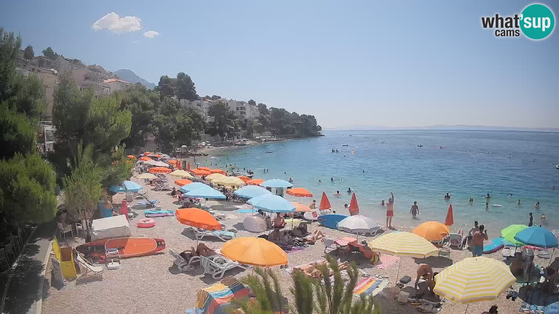 Webcam Spiaggia Lučica Brela – Vista live sulla costa adriatica