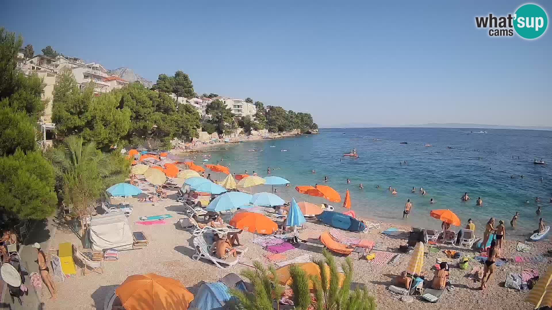 Webcam Plage Lučica Brela – Vue en direct sur la côte adriatique