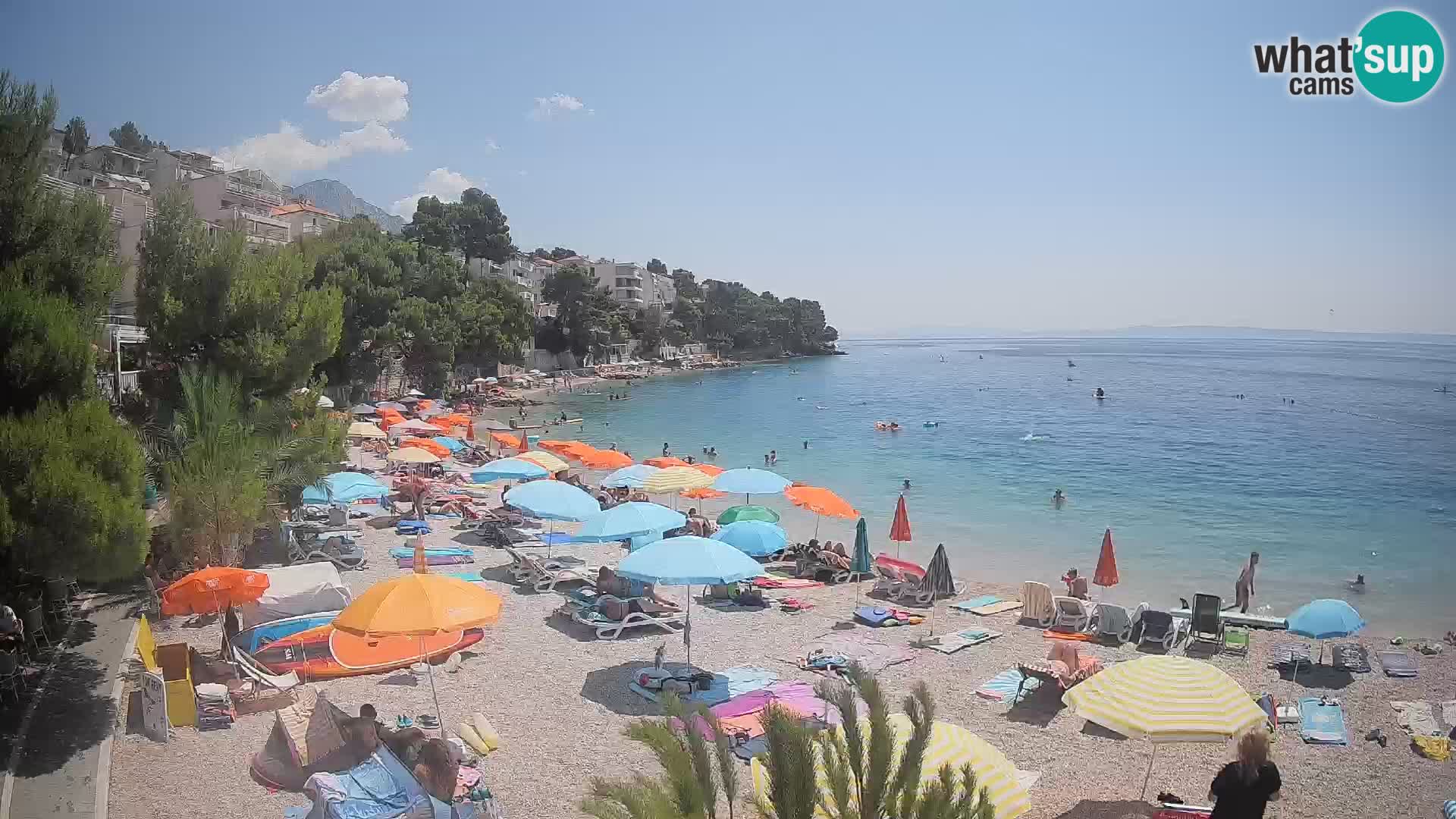 Webcam Lučica Strand Beach Brela – Liveblick von der Adriaküste