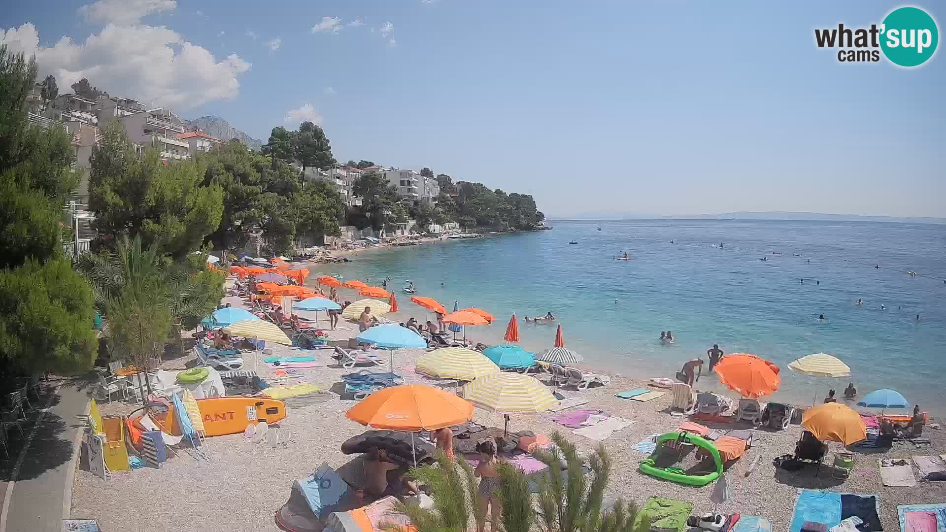 Webcam Spiaggia Lučica Brela – Vista live sulla costa adriatica