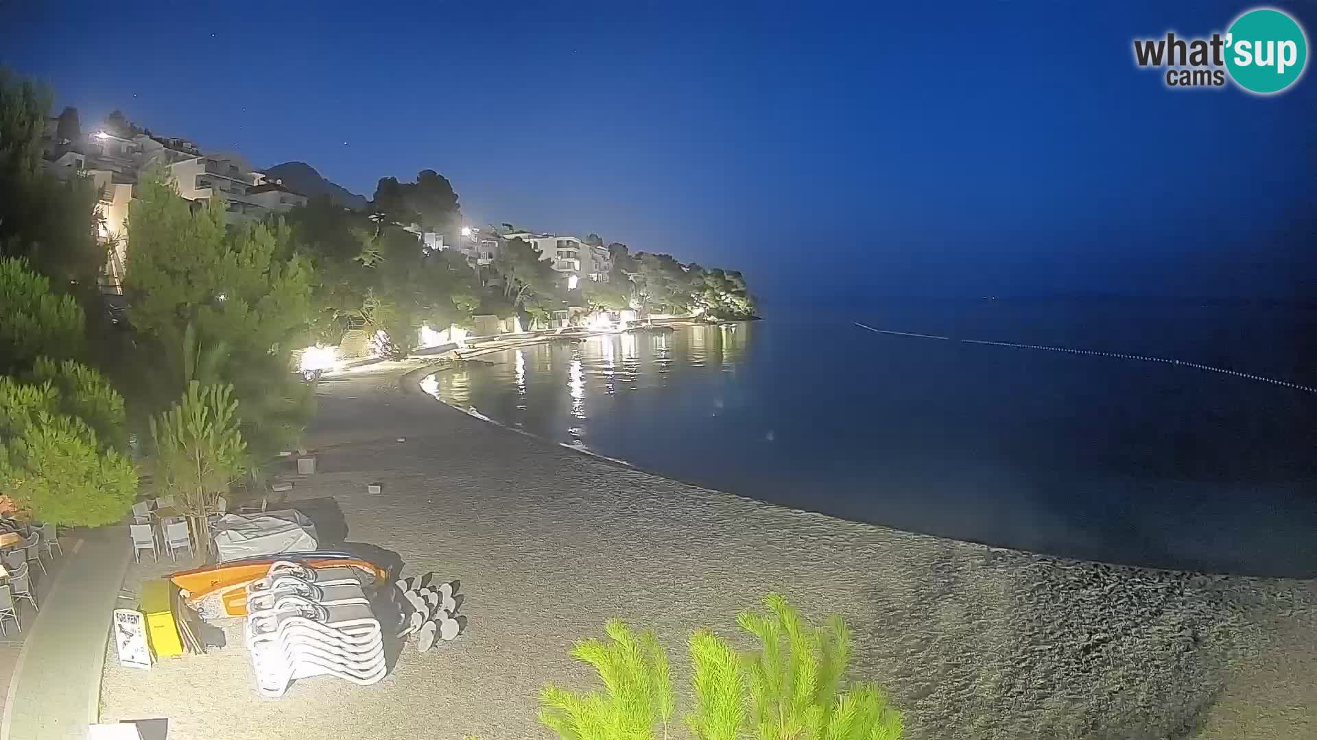 Web kamera Plaža Lučica Brela – Pogled uživo na jadransku obalu
