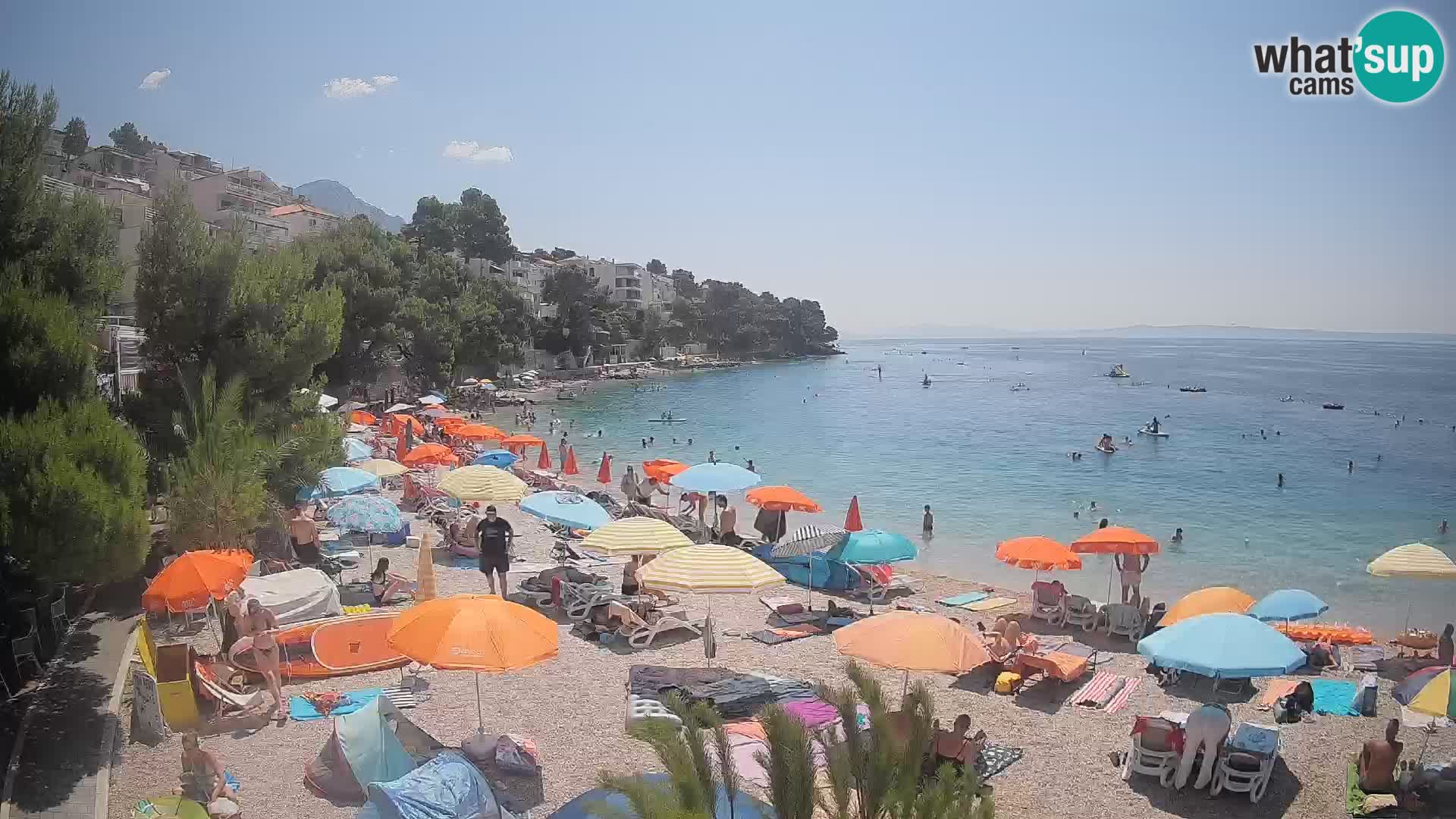 Web kamera Plaža Lučica Brela – Pogled uživo na jadransku obalu