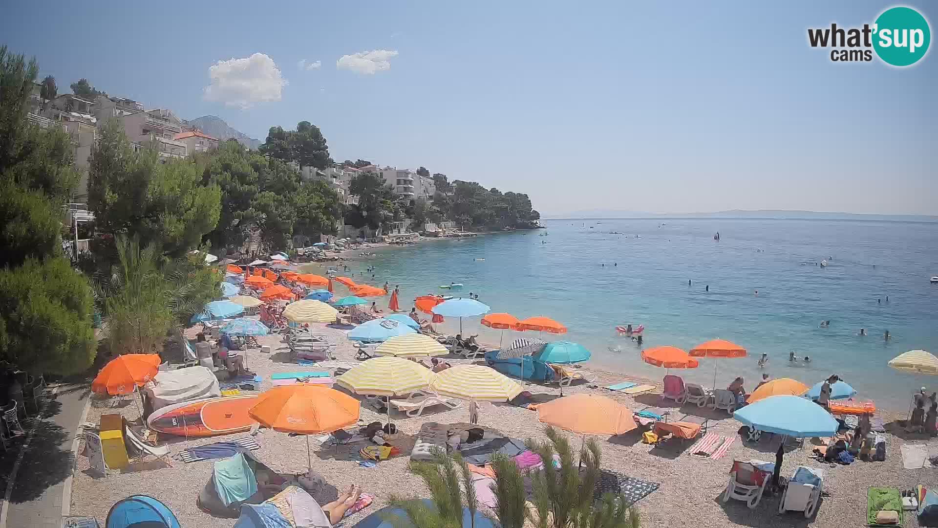 Webcam Spiaggia Lučica Brela – Vista live sulla costa adriatica
