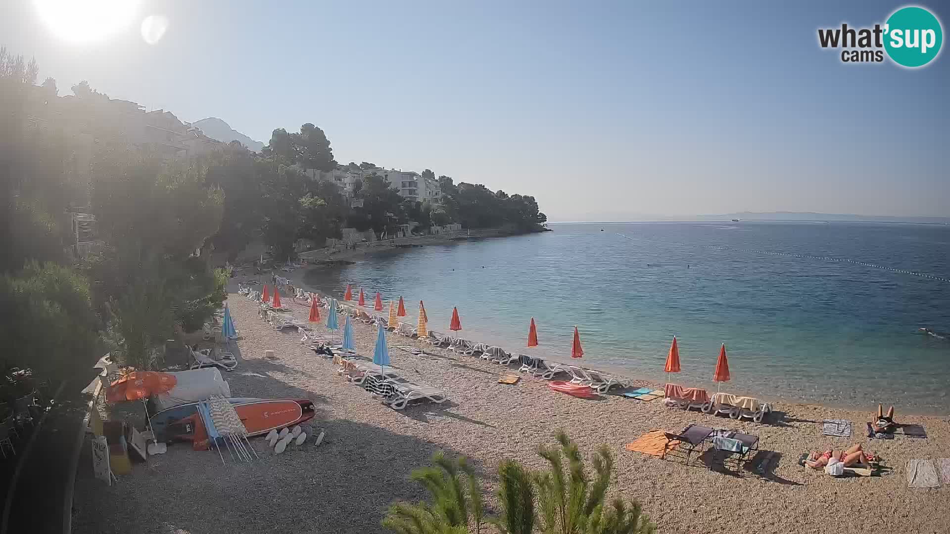 Web kamera Plaža Lučica Brela – Pogled uživo na jadransku obalu