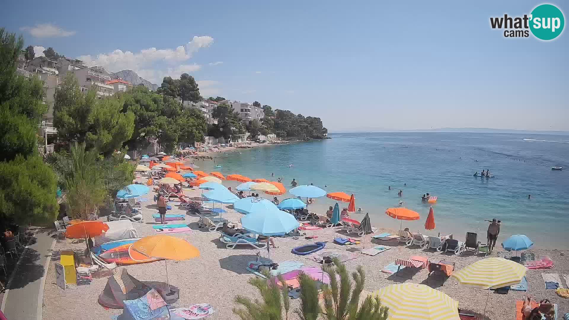 Spletna kamera Plaža Lučica Brela – Pogled v živo na Jadransko obalo