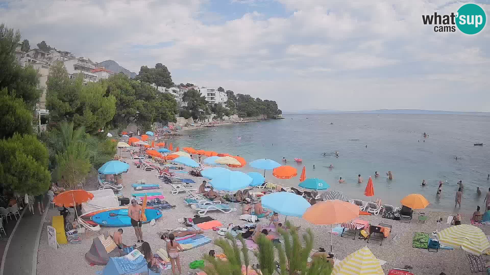 Web kamera Plaža Lučica Brela – Pogled uživo na jadransku obalu