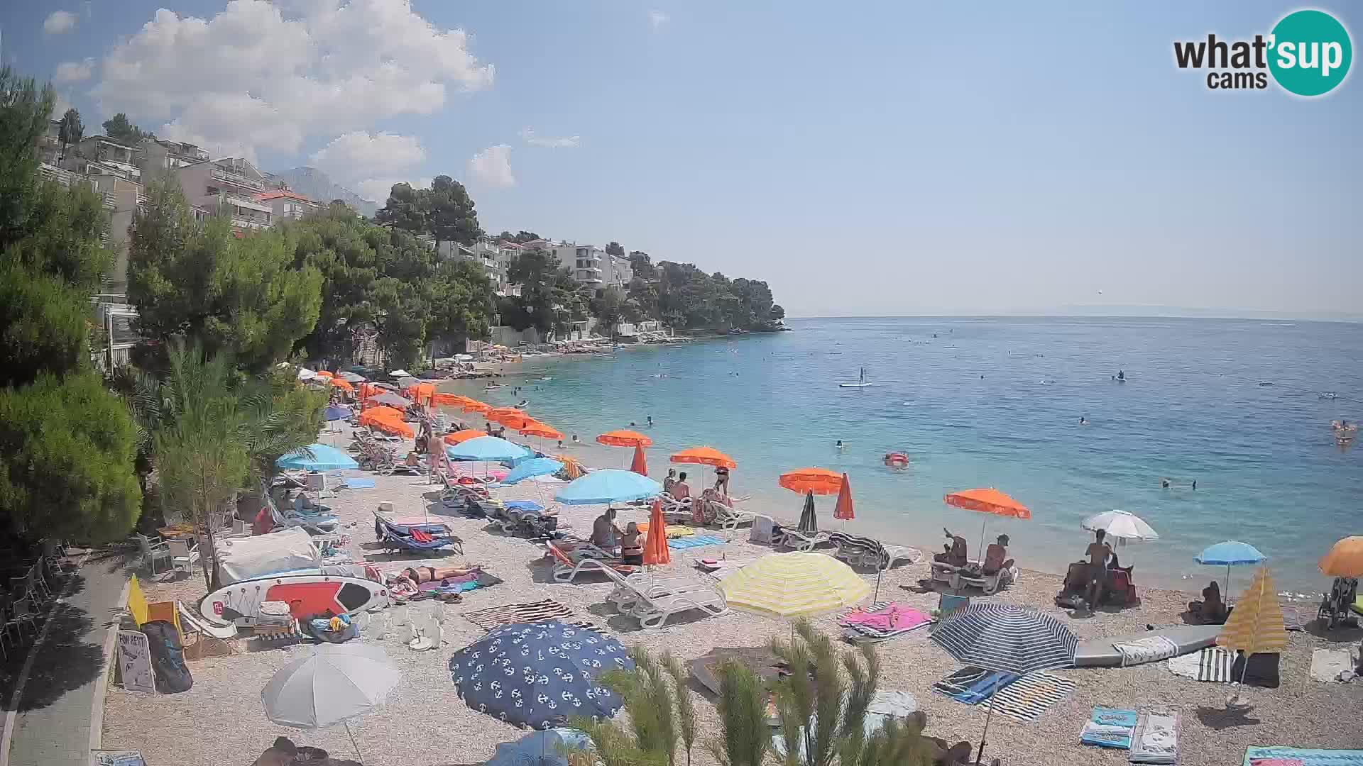 Webcam Plage Lučica Brela – Vue en direct sur la côte adriatique
