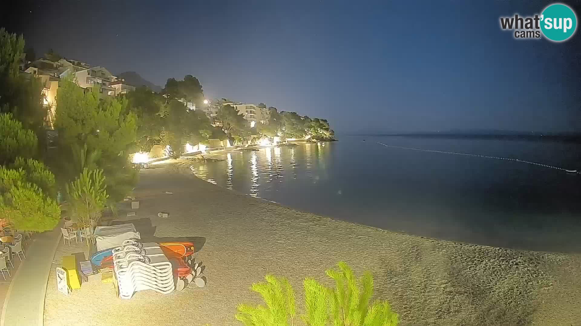 Webcam Lučica Strand Beach Brela – Liveblick von der Adriaküste
