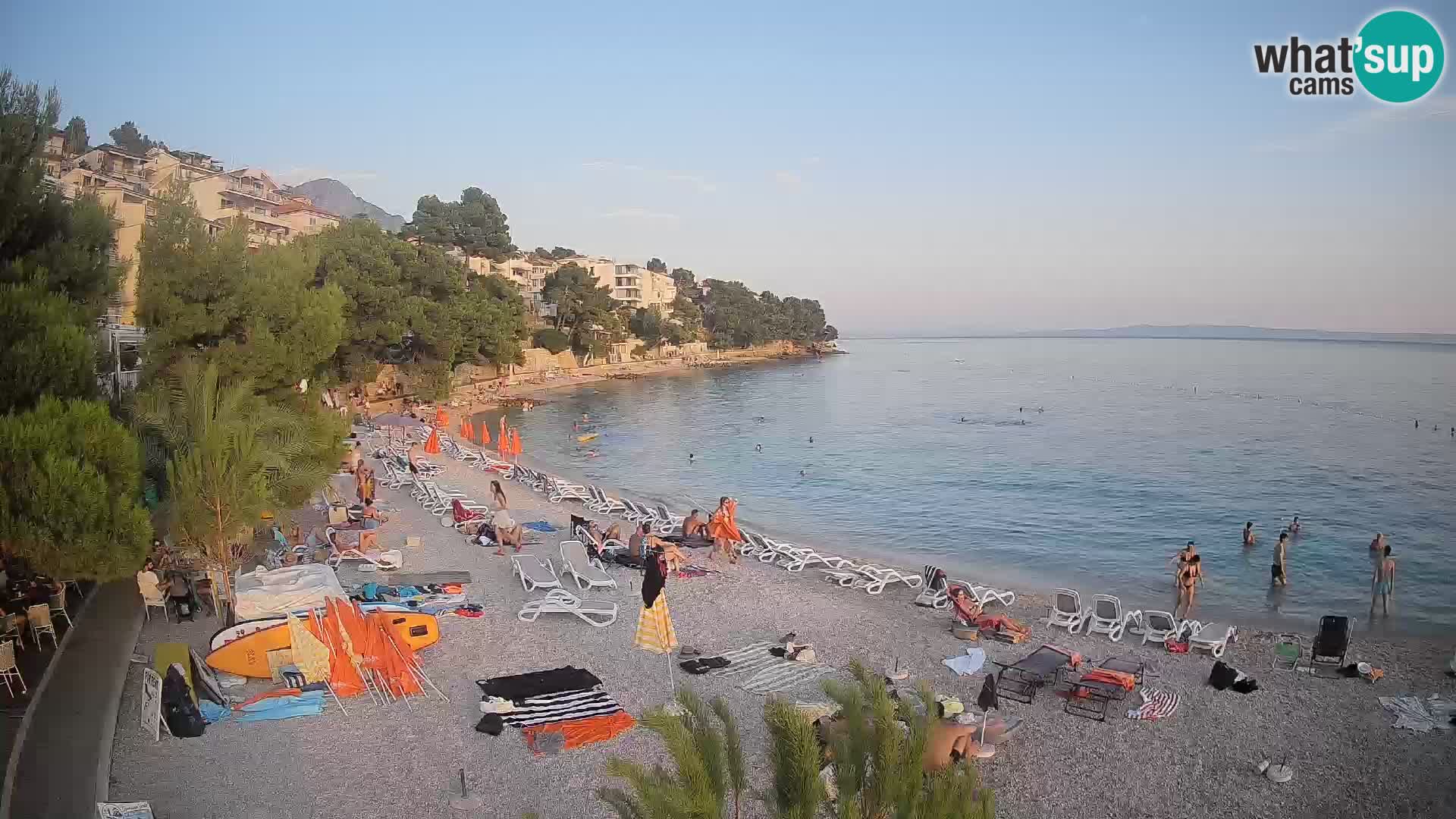 Webcam Lučica Strand Beach Brela – Liveblick von der Adriaküste