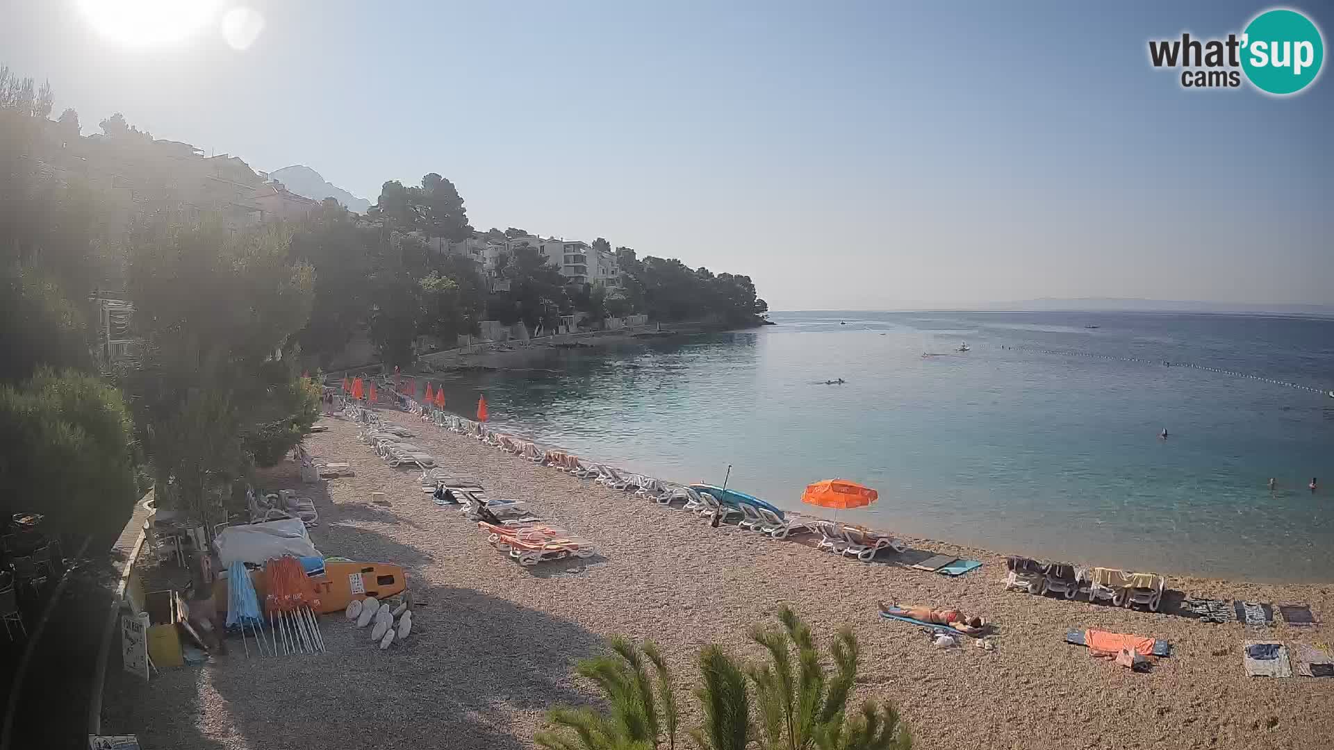 Webcam Plage Lučica Brela – Vue en direct sur la côte adriatique