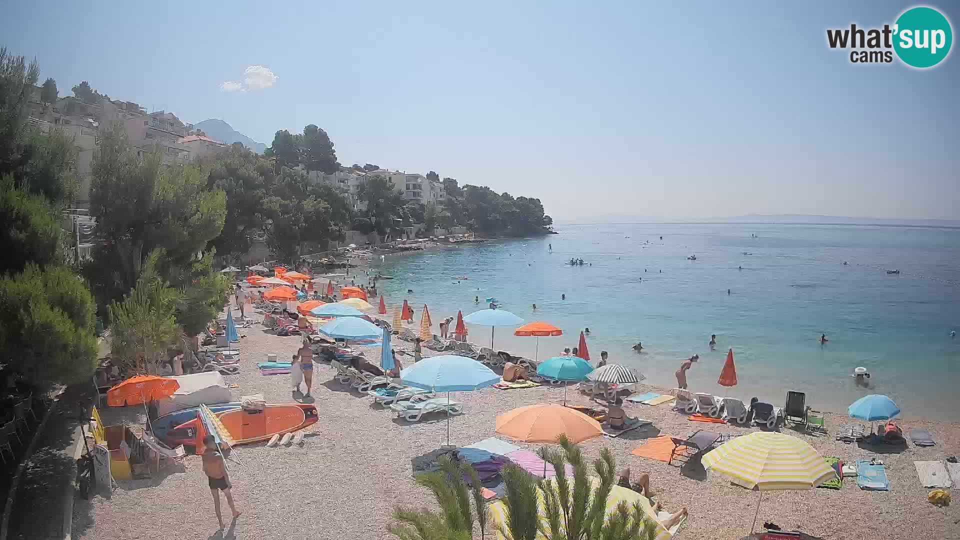 Webcam Plage Lučica Brela – Vue en direct sur la côte adriatique