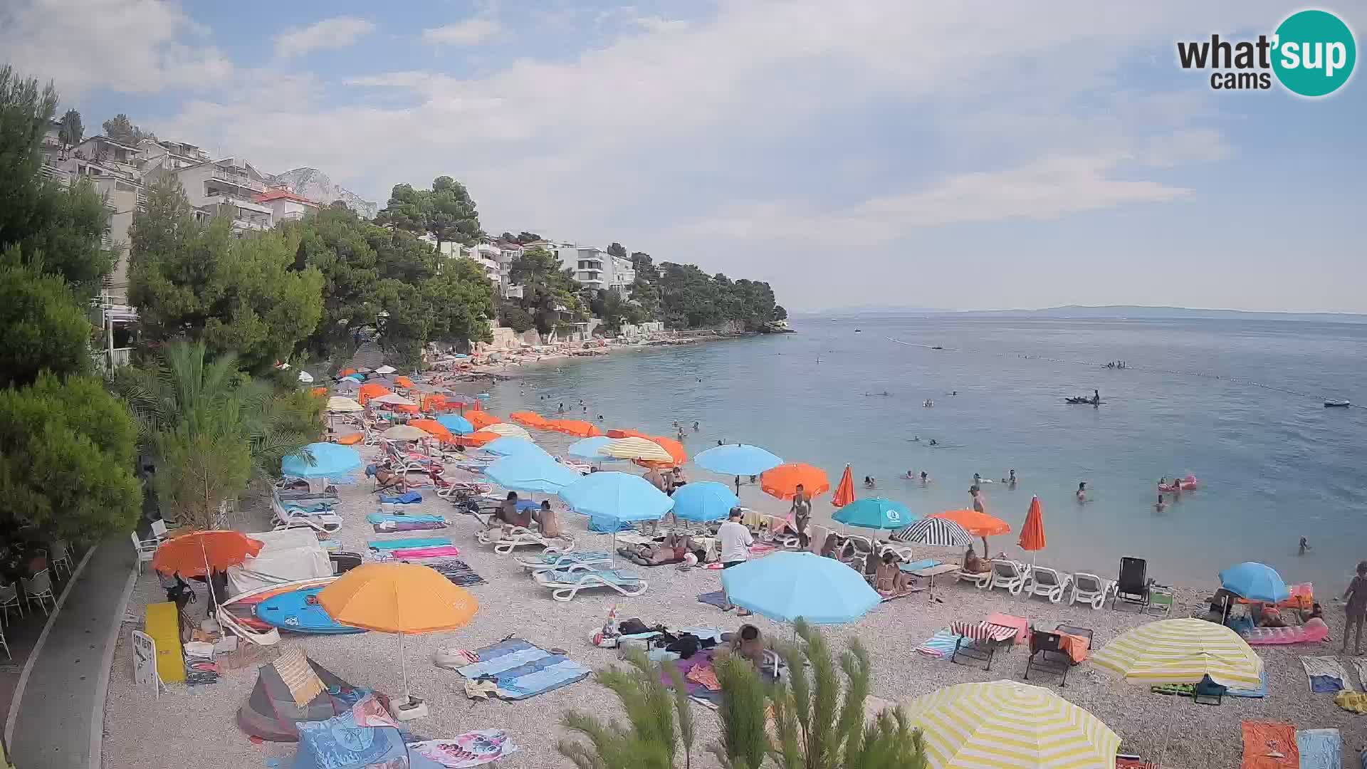 Webcam Lučica Strand Beach Brela – Liveblick von der Adriaküste