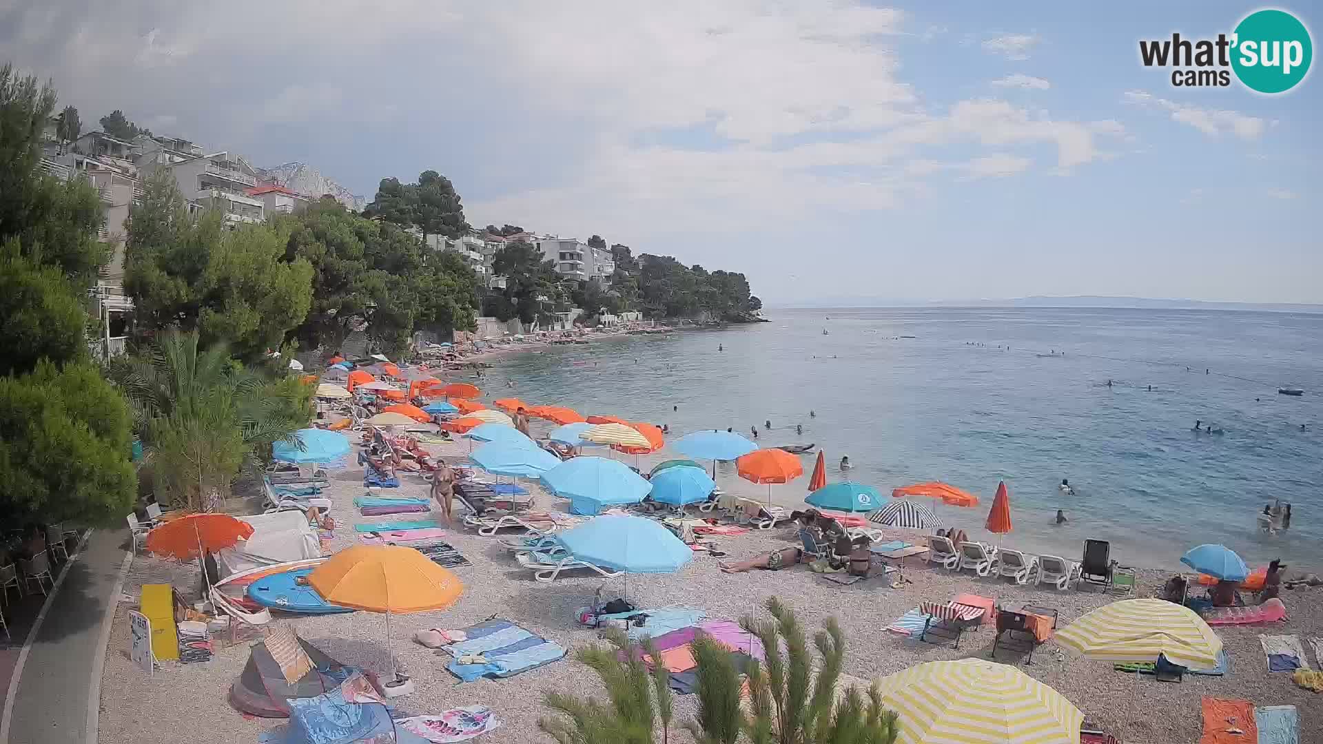 Webcam Lučica Strand Beach Brela – Liveblick von der Adriaküste
