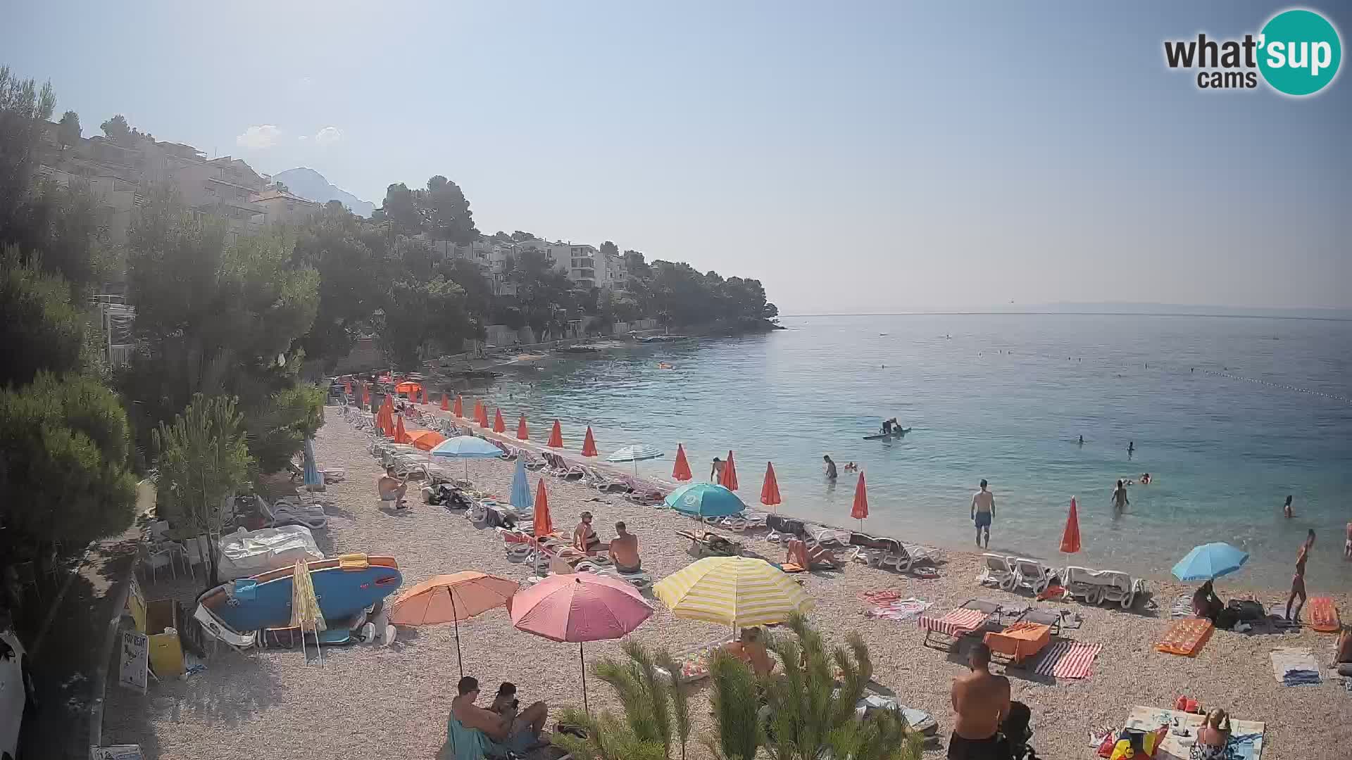 Webcam Lučica Strand Beach Brela – Liveblick von der Adriaküste