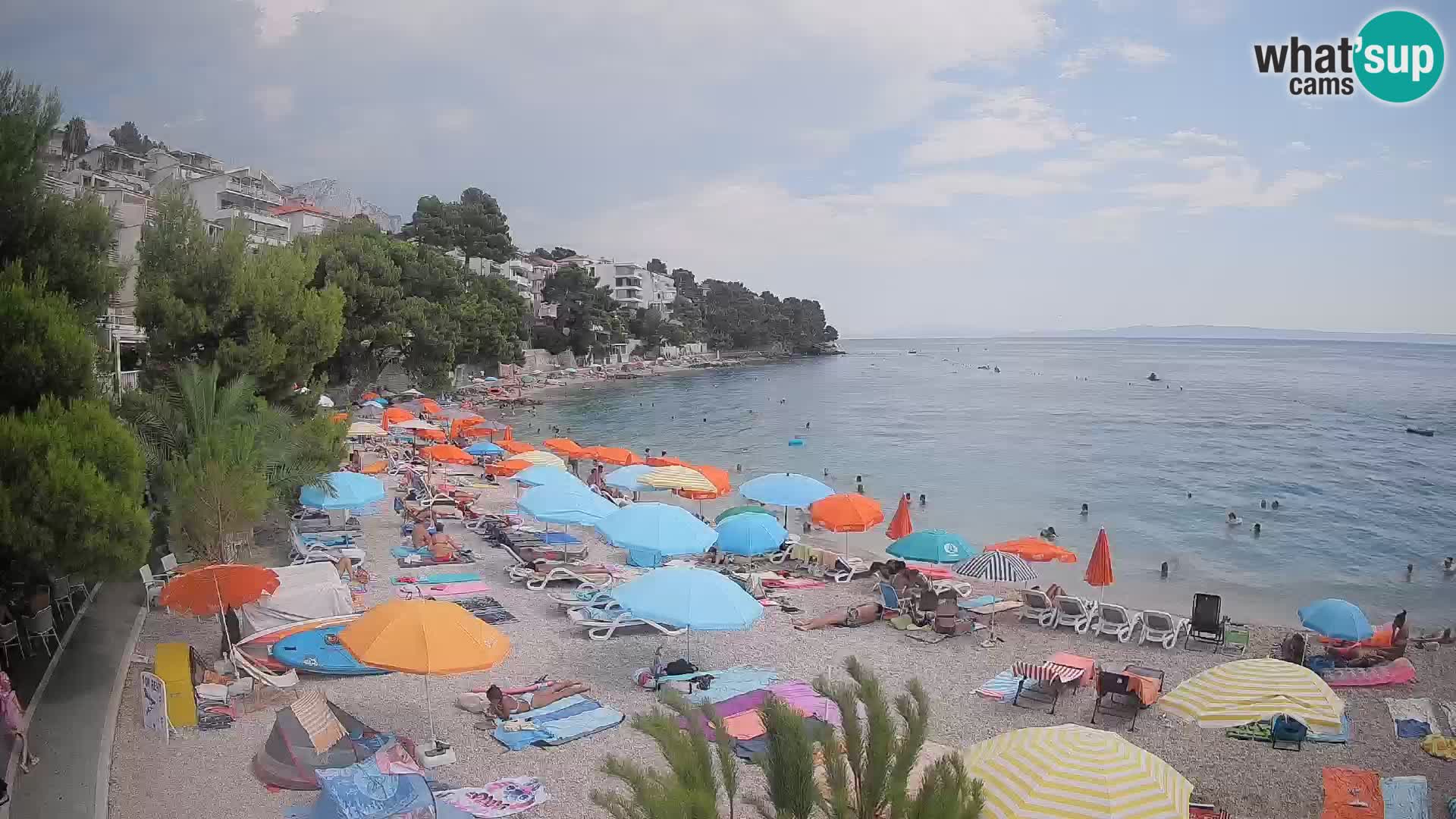 Webcam Lučica Strand Beach Brela – Liveblick von der Adriaküste