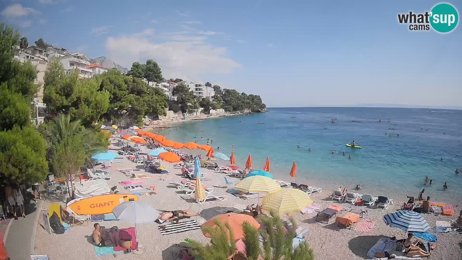 Webcam Lučica Strand Beach Brela – Liveblick von der Adriaküste