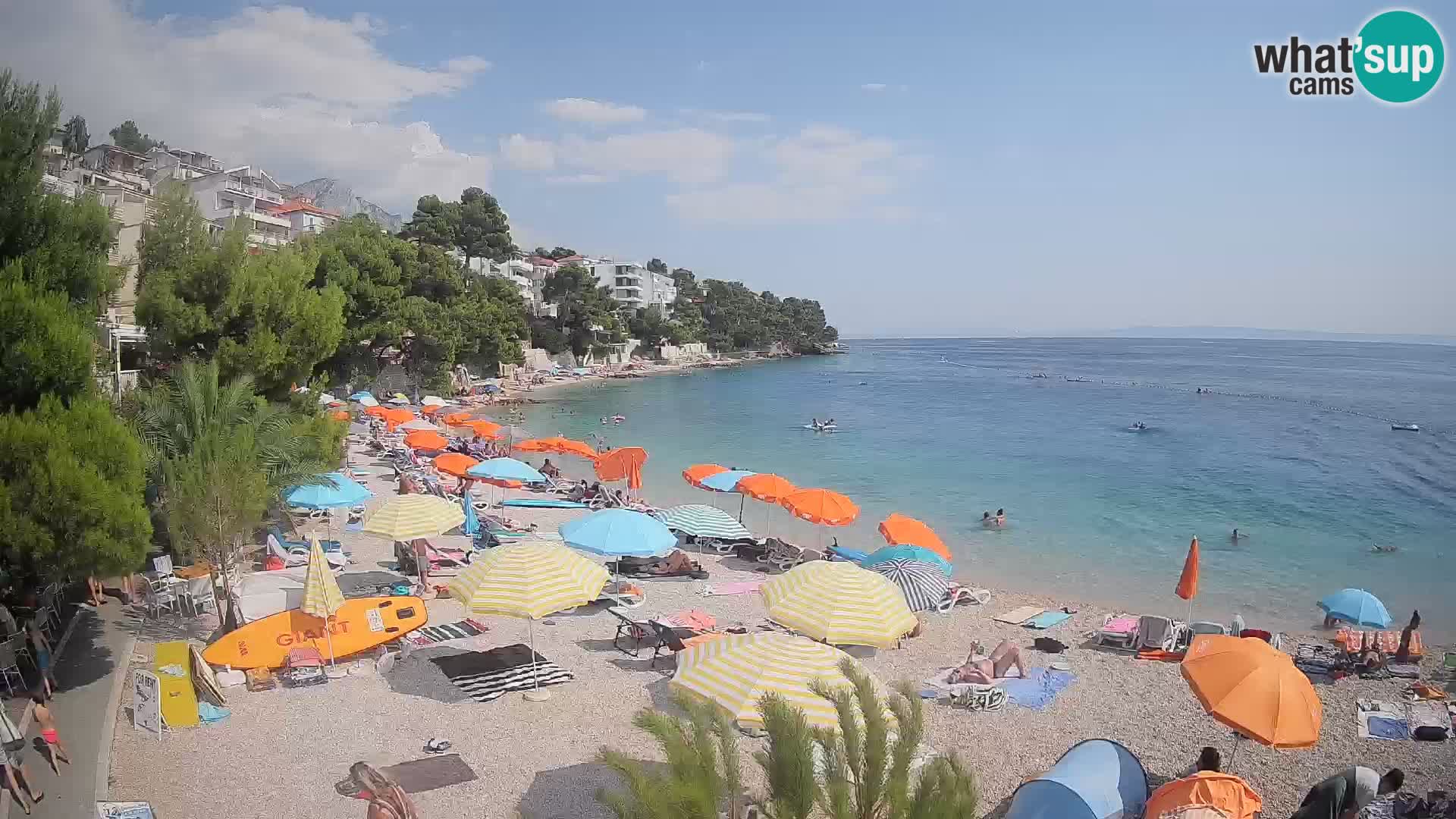 Webcam Lučica Strand Beach Brela – Liveblick von der Adriaküste