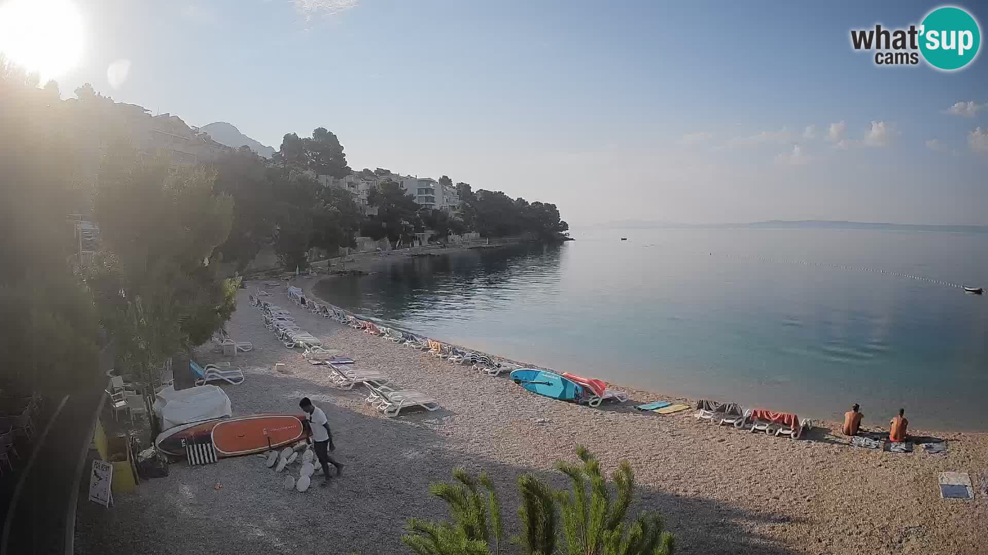Webcam Lučica Strand Beach Brela – Liveblick von der Adriaküste