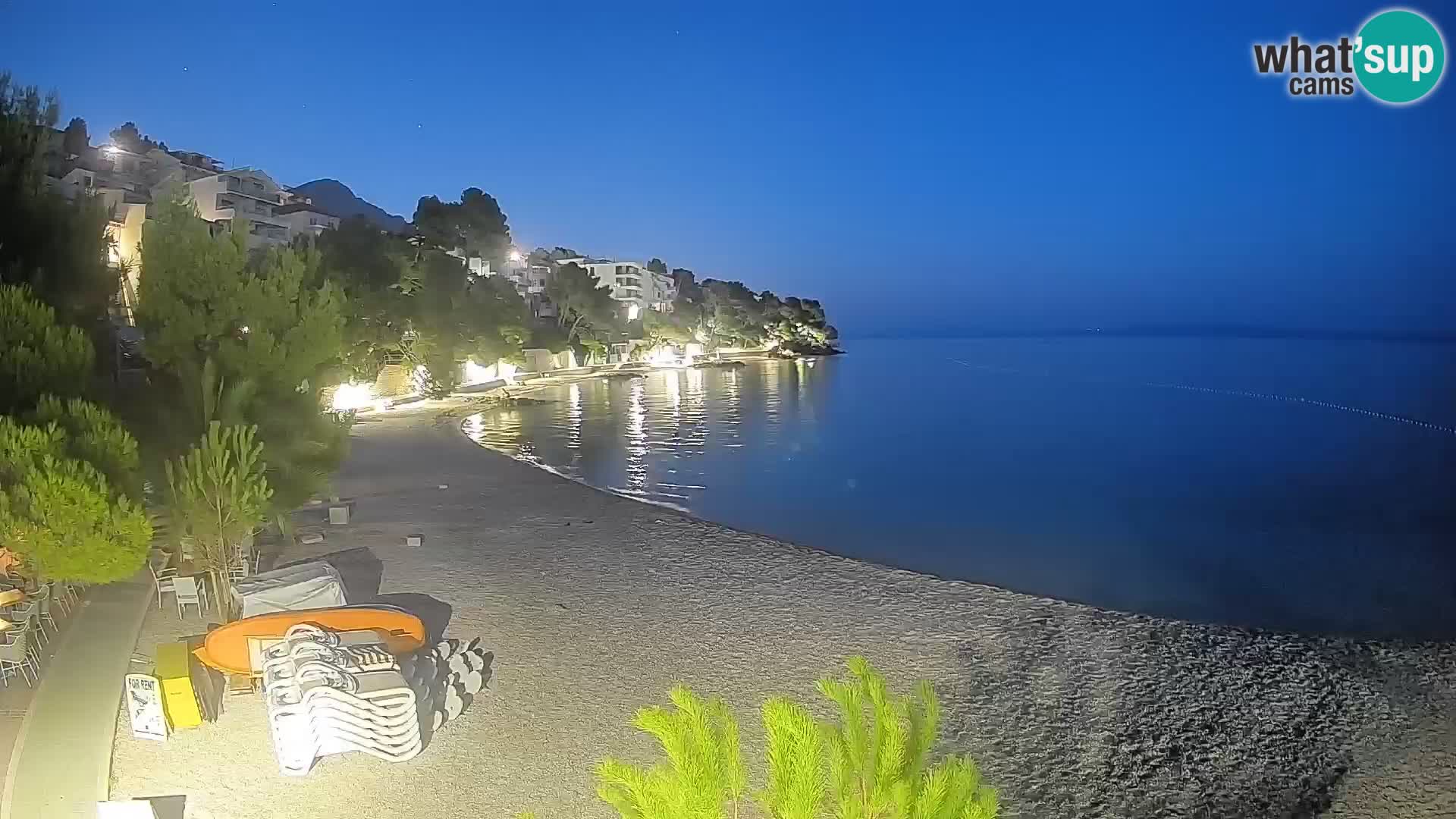 Webcam Plage Lučica Brela – Vue en direct sur la côte adriatique