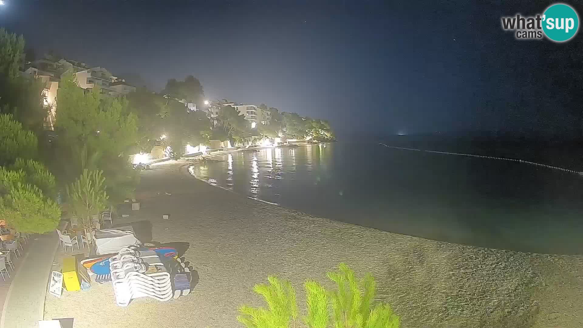 Web kamera Plaža Lučica Brela – Pogled uživo na jadransku obalu