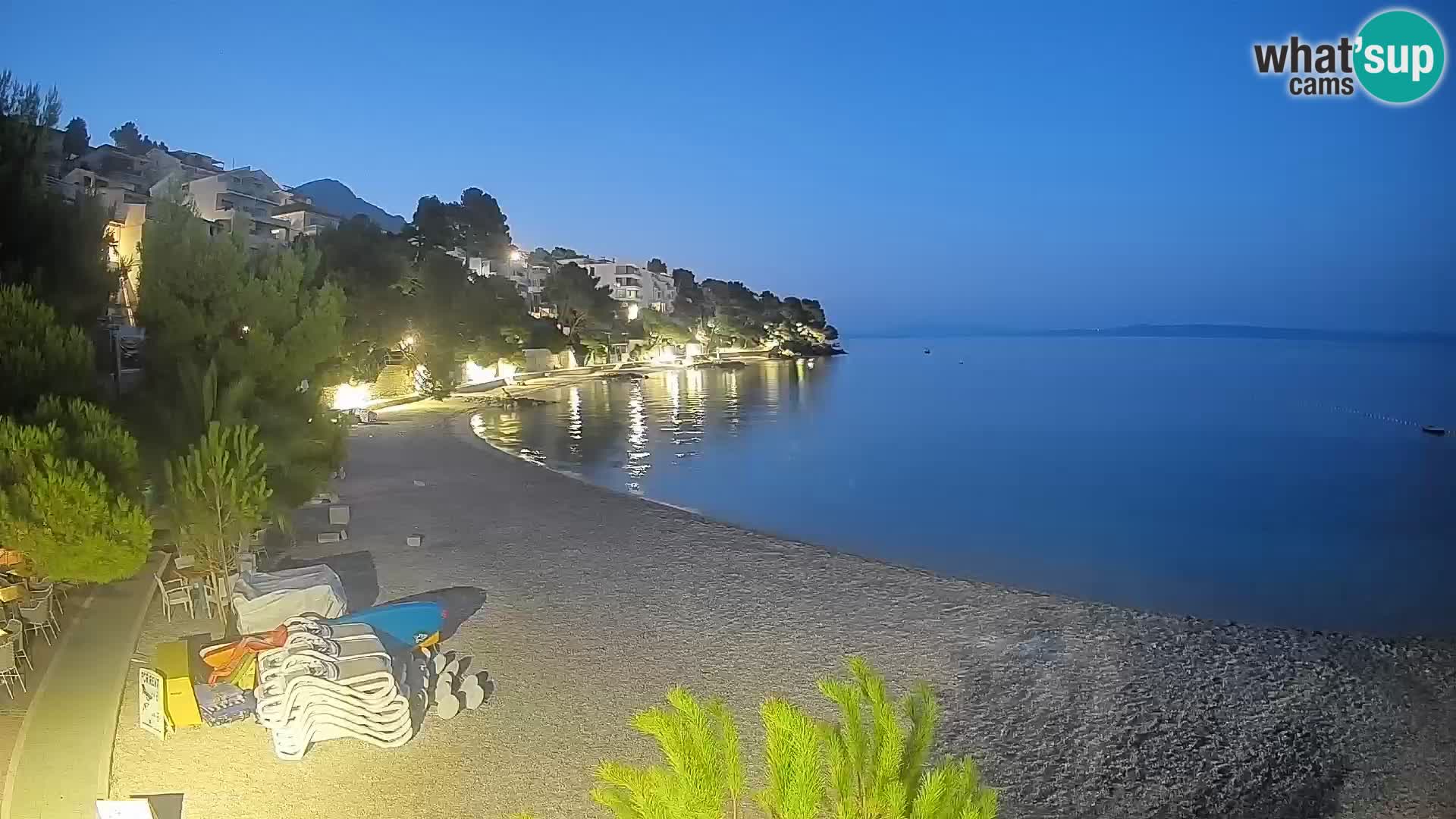 Webcam Lučica Strand Beach Brela – Liveblick von der Adriaküste