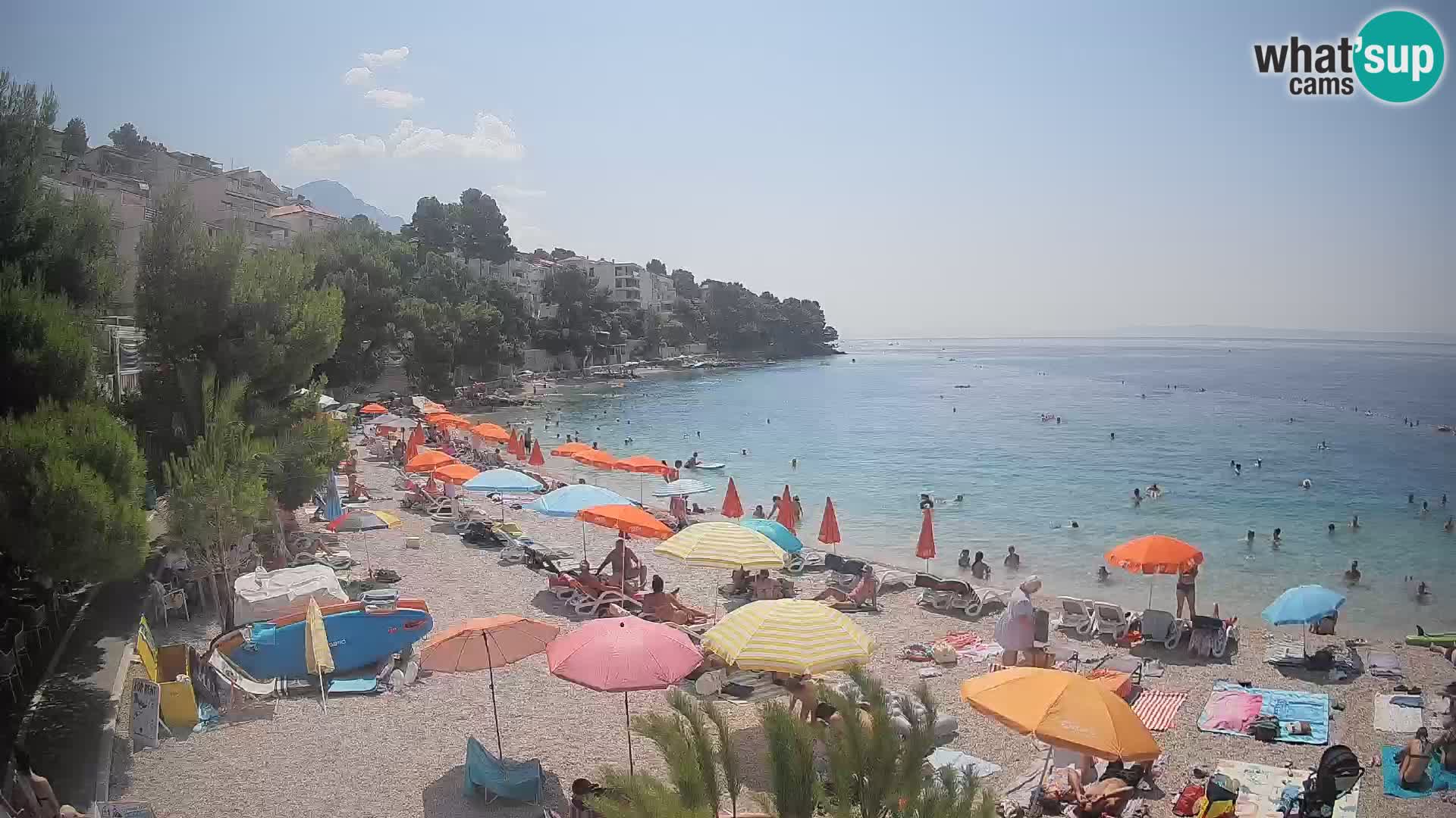 Web kamera Plaža Lučica Brela – Pogled uživo na jadransku obalu