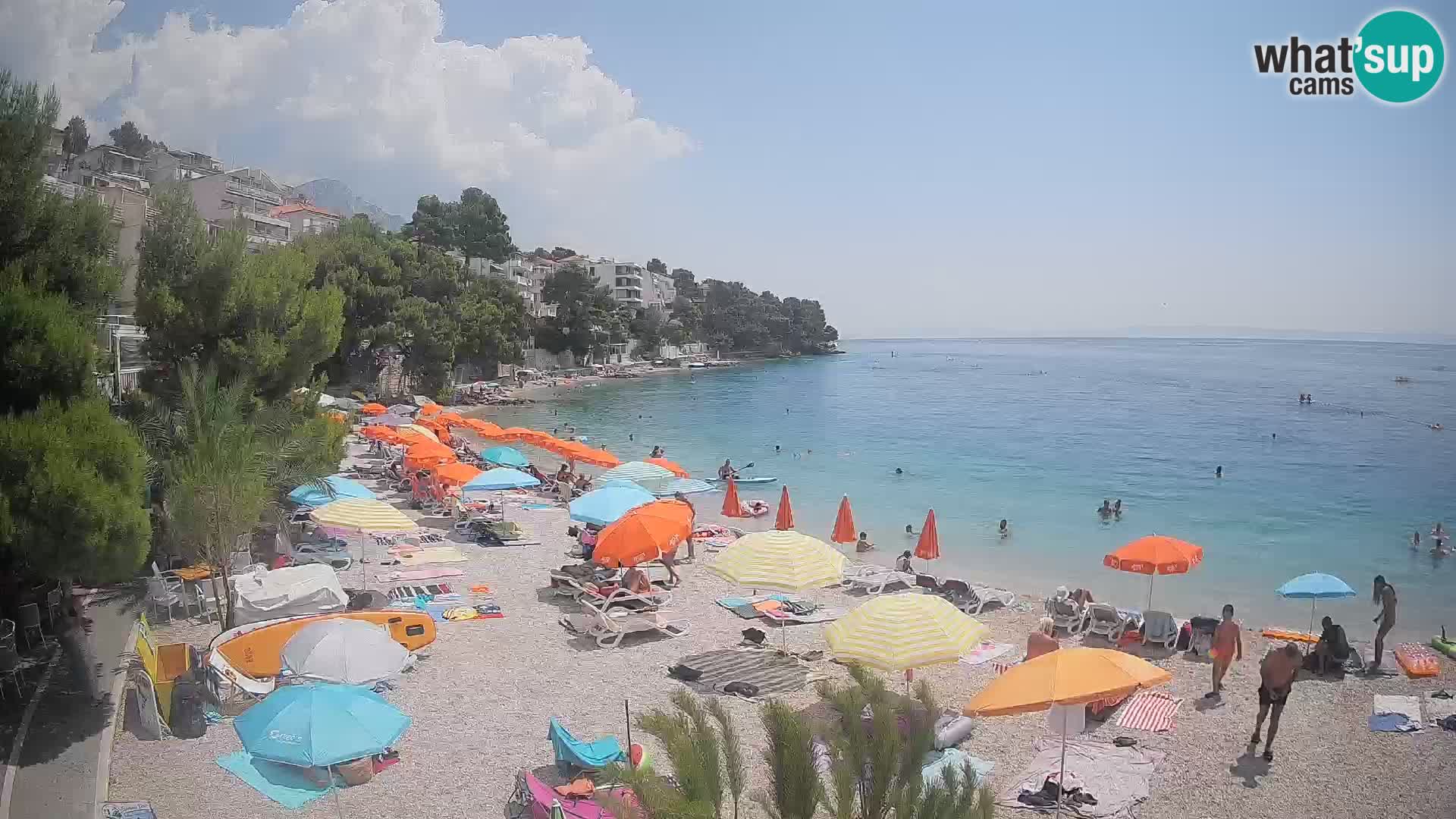 Webcam Plage Lučica Brela – Vue en direct sur la côte adriatique
