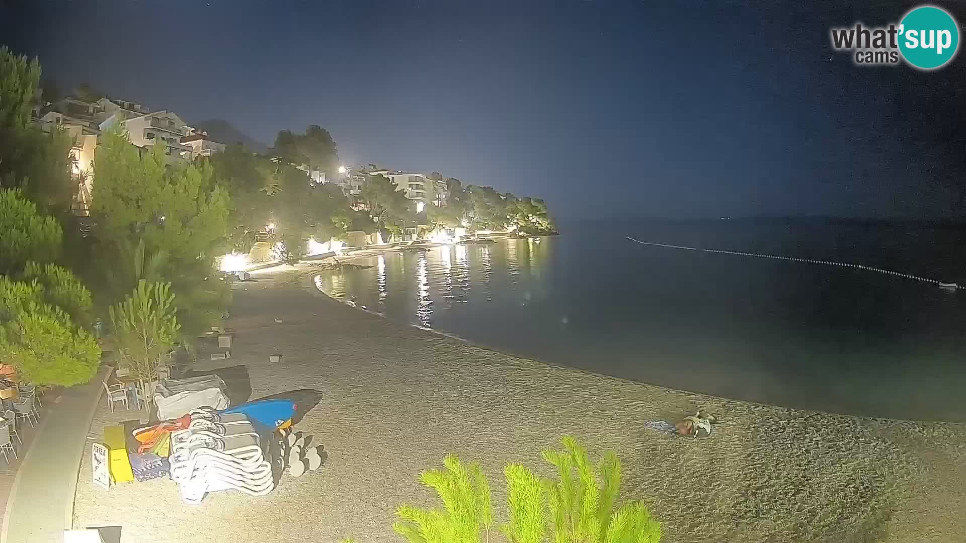 Webcam Lučica Strand Beach Brela – Liveblick von der Adriaküste