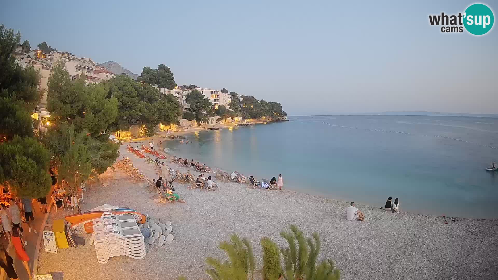 Webcam Lučica Strand Beach Brela – Liveblick von der Adriaküste