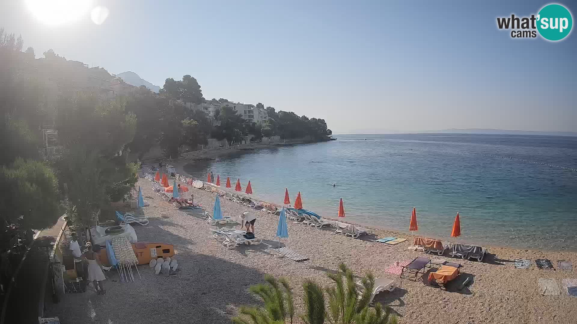 Webcam Plage Lučica Brela – Vue en direct sur la côte adriatique