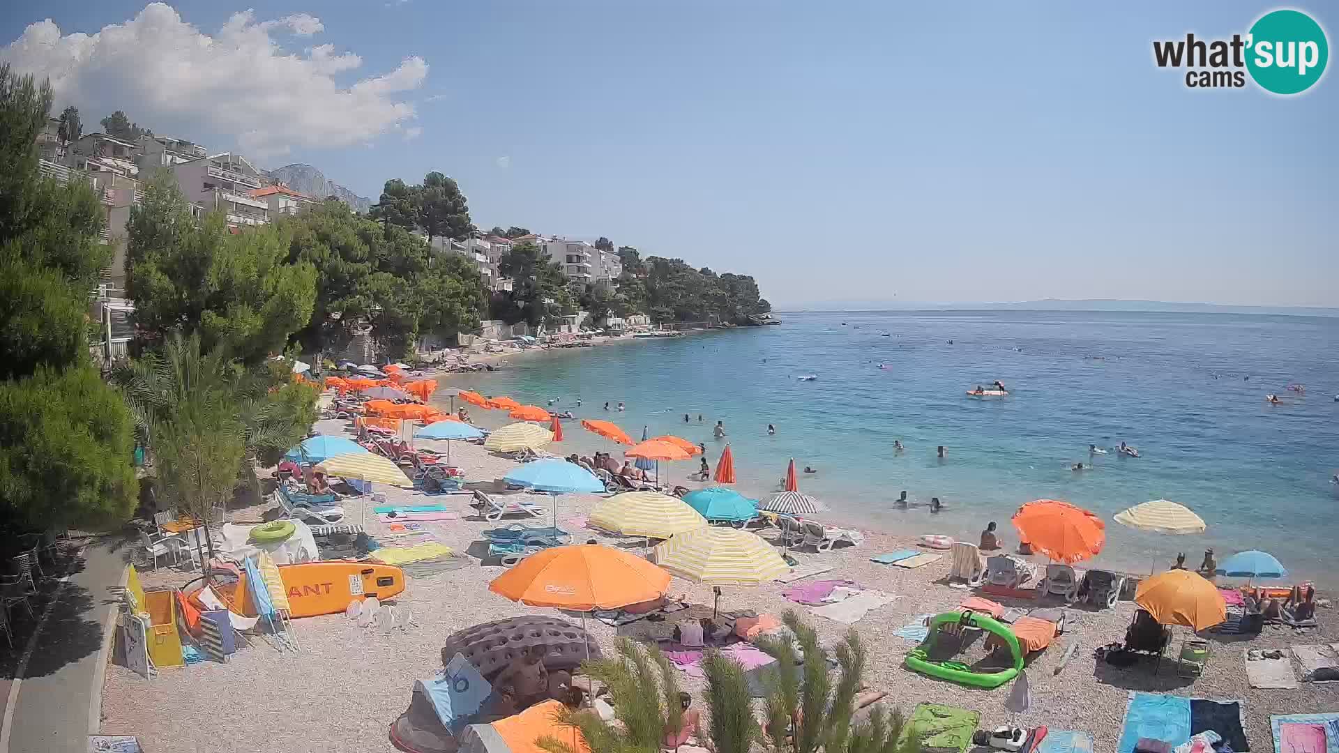 Webcam Plage Lučica Brela – Vue en direct sur la côte adriatique