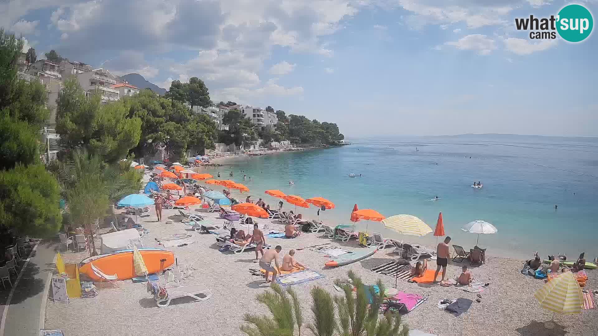 Webcam Plage Lučica Brela – Vue en direct sur la côte adriatique