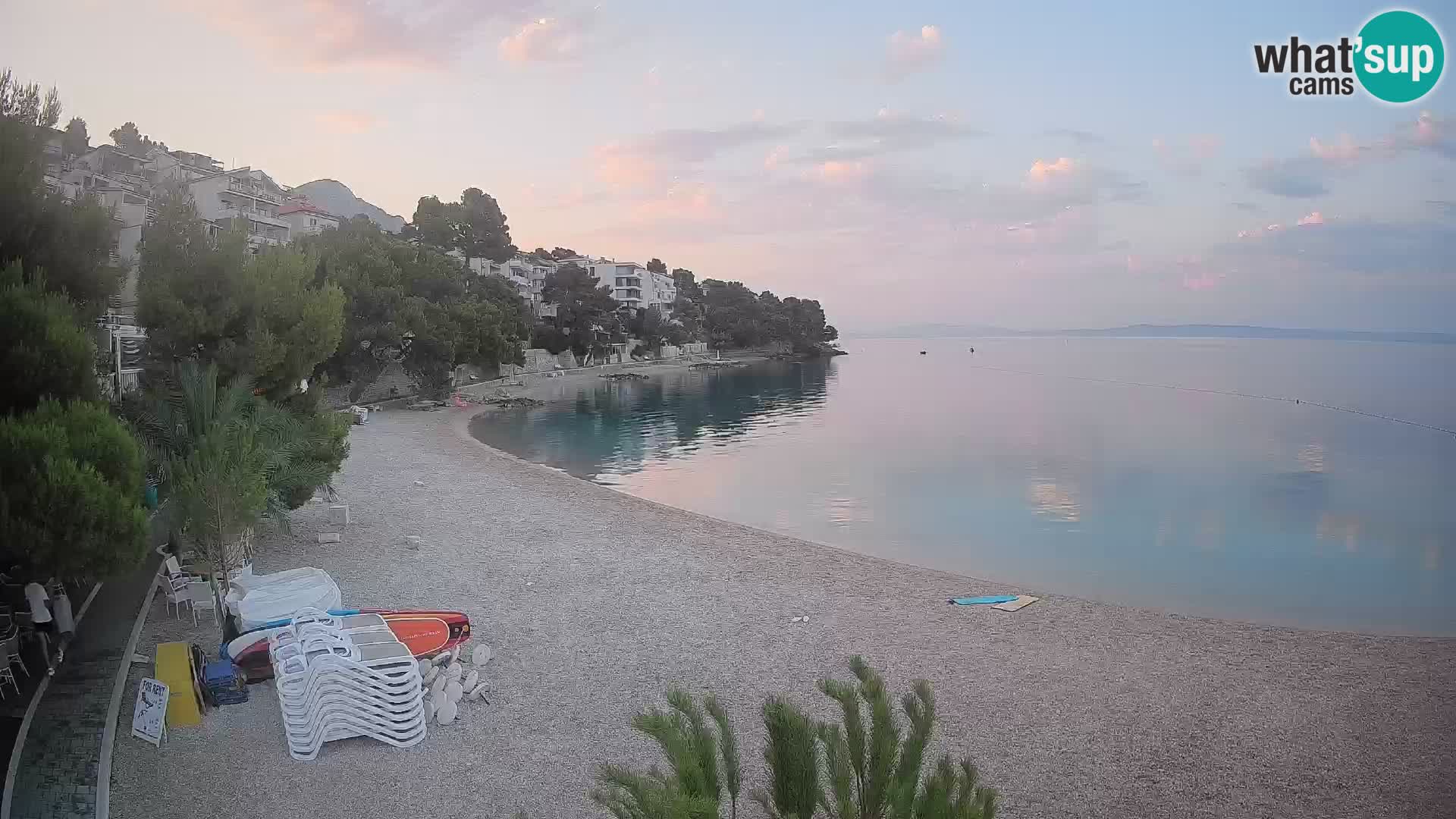 Webcam Lučica Strand Beach Brela – Liveblick von der Adriaküste
