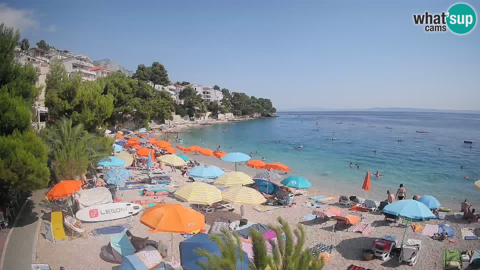 Webcam Lučica Strand Beach Brela – Liveblick von der Adriaküste