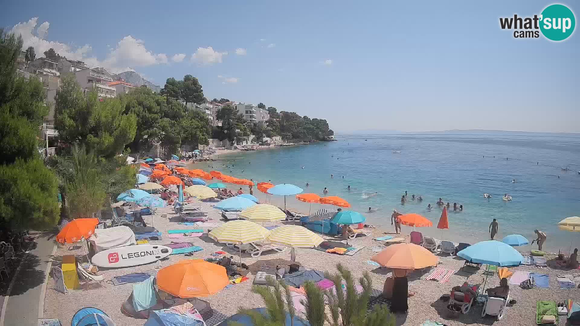 Webcam Lučica Strand Beach Brela – Liveblick von der Adriaküste