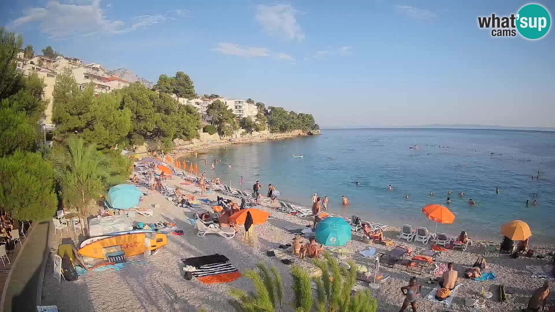 Webcam Lučica Strand Beach Brela – Liveblick von der Adriaküste