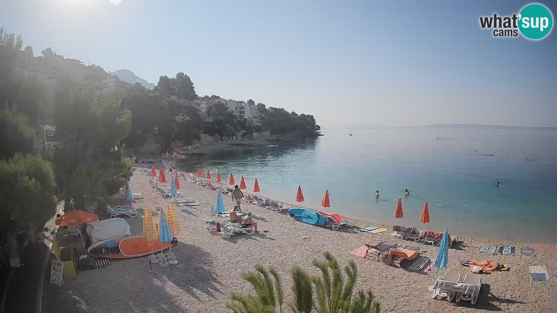 Spletna kamera Plaža Lučica Brela – Pogled v živo na Jadransko obalo