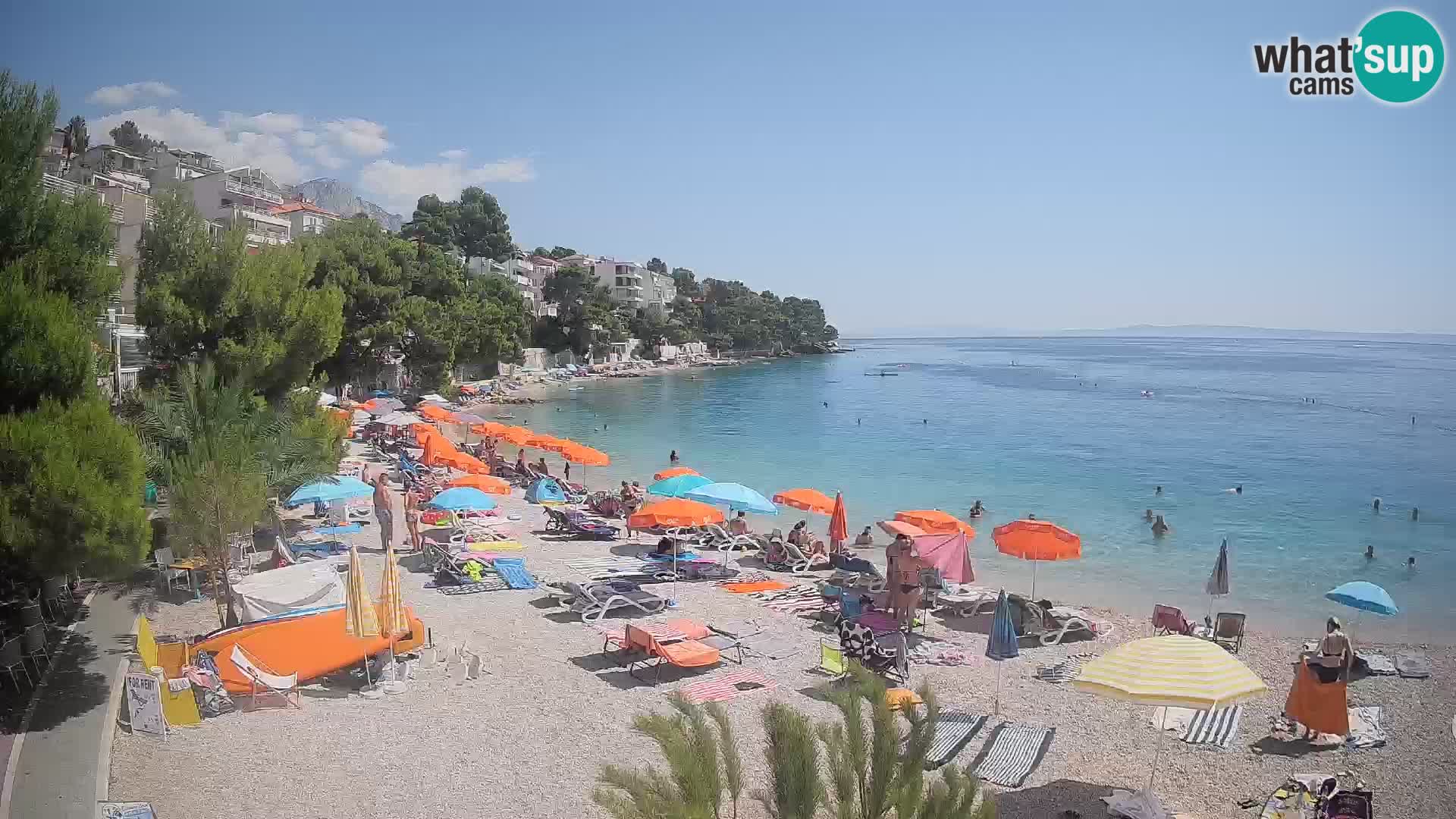 Webcam Lučica Strand Beach Brela – Liveblick von der Adriaküste