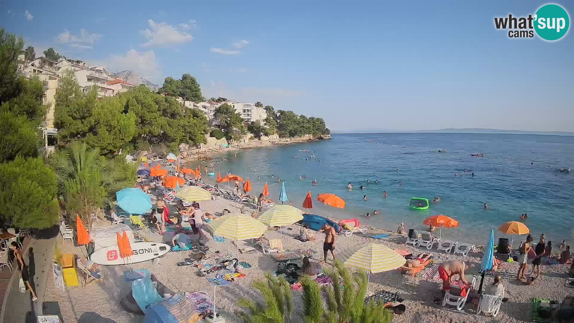 Web kamera Plaža Lučica Brela – Pogled uživo na jadransku obalu