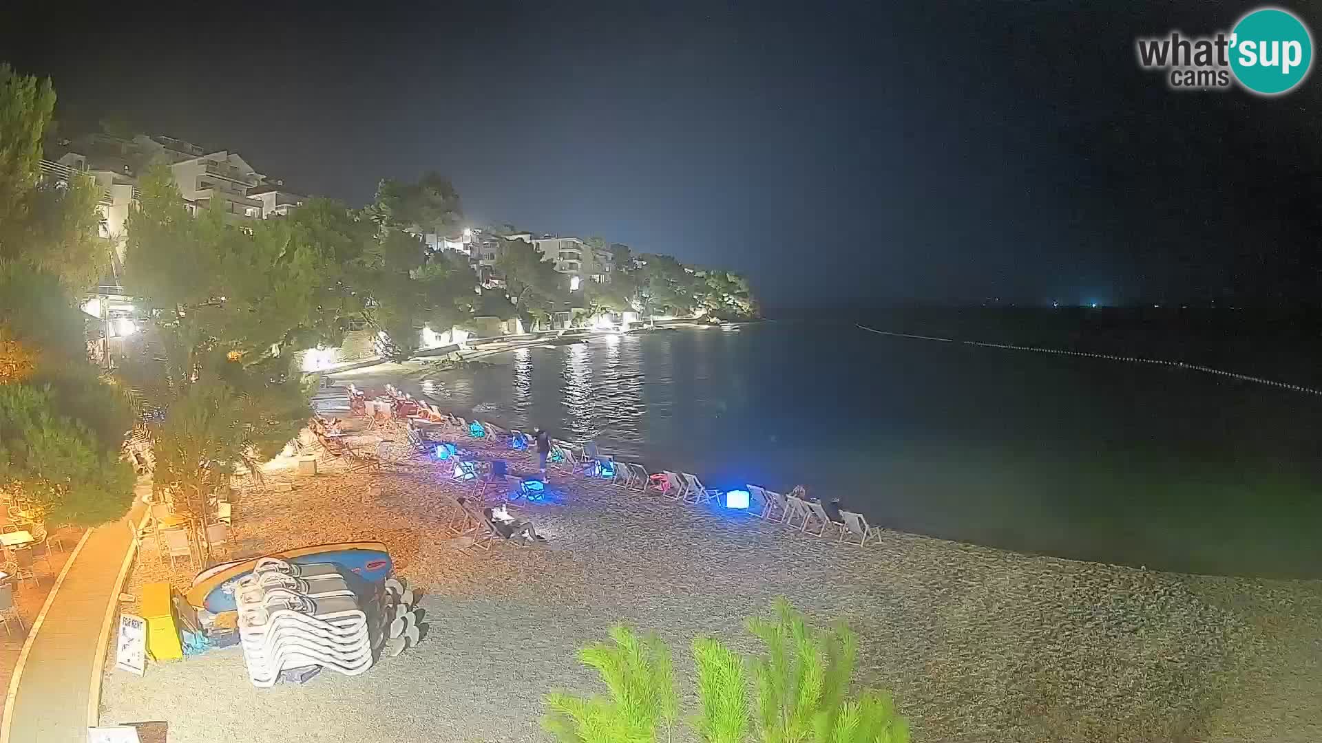 Webcam Lučica Strand Beach Brela – Liveblick von der Adriaküste