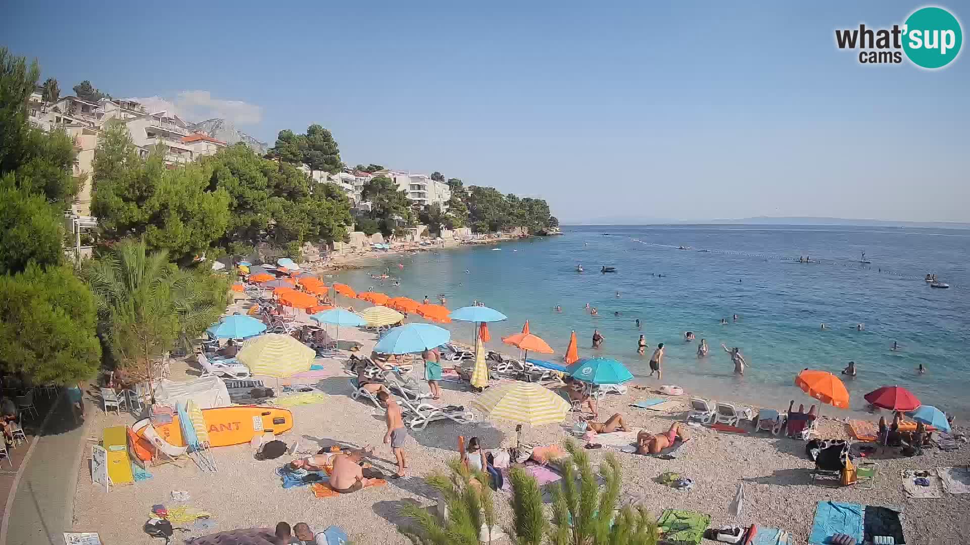 Webcam Playa Lučica Brela – Vista en directo de la costa adriática