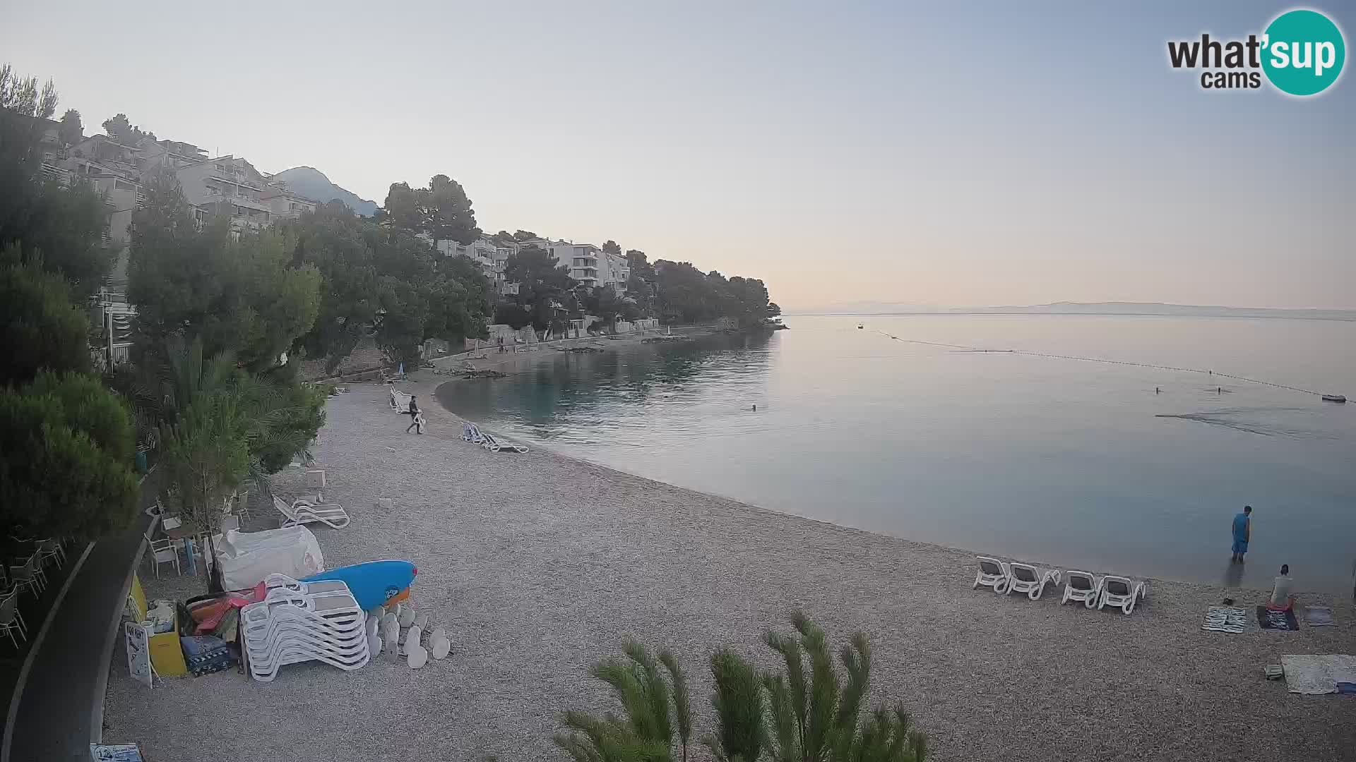 Webcam Plage Lučica Brela – Vue en direct sur la côte adriatique