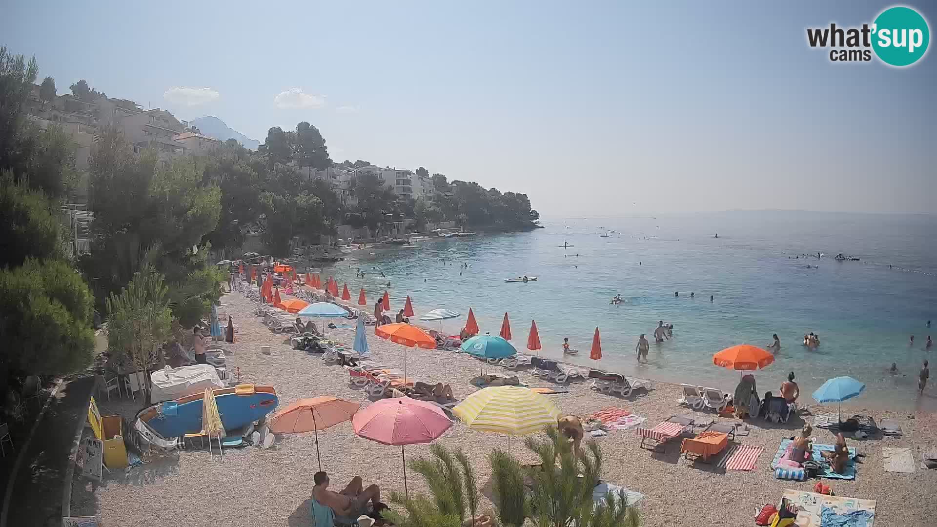Webcam Lučica Strand Beach Brela – Liveblick von der Adriaküste