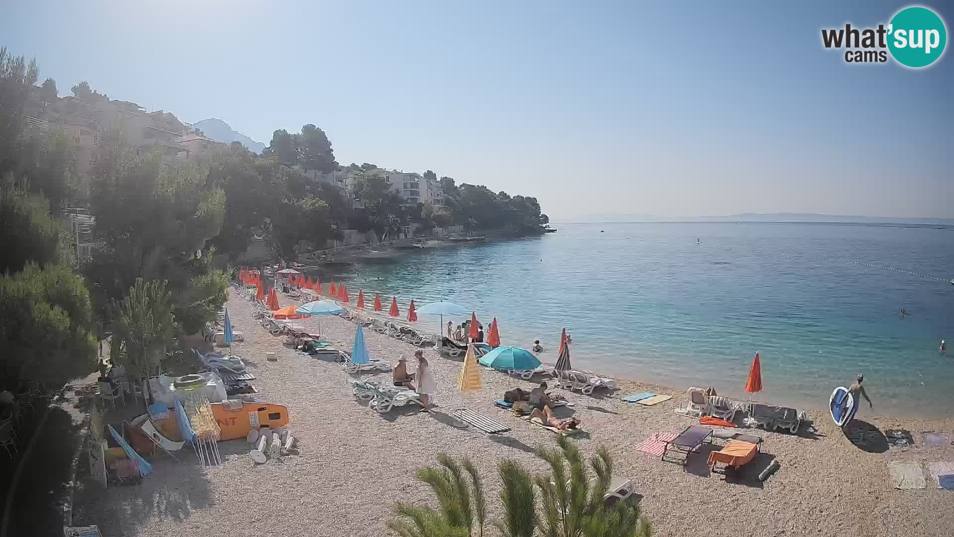 Webcam Plage Lučica Brela – Vue en direct sur la côte adriatique