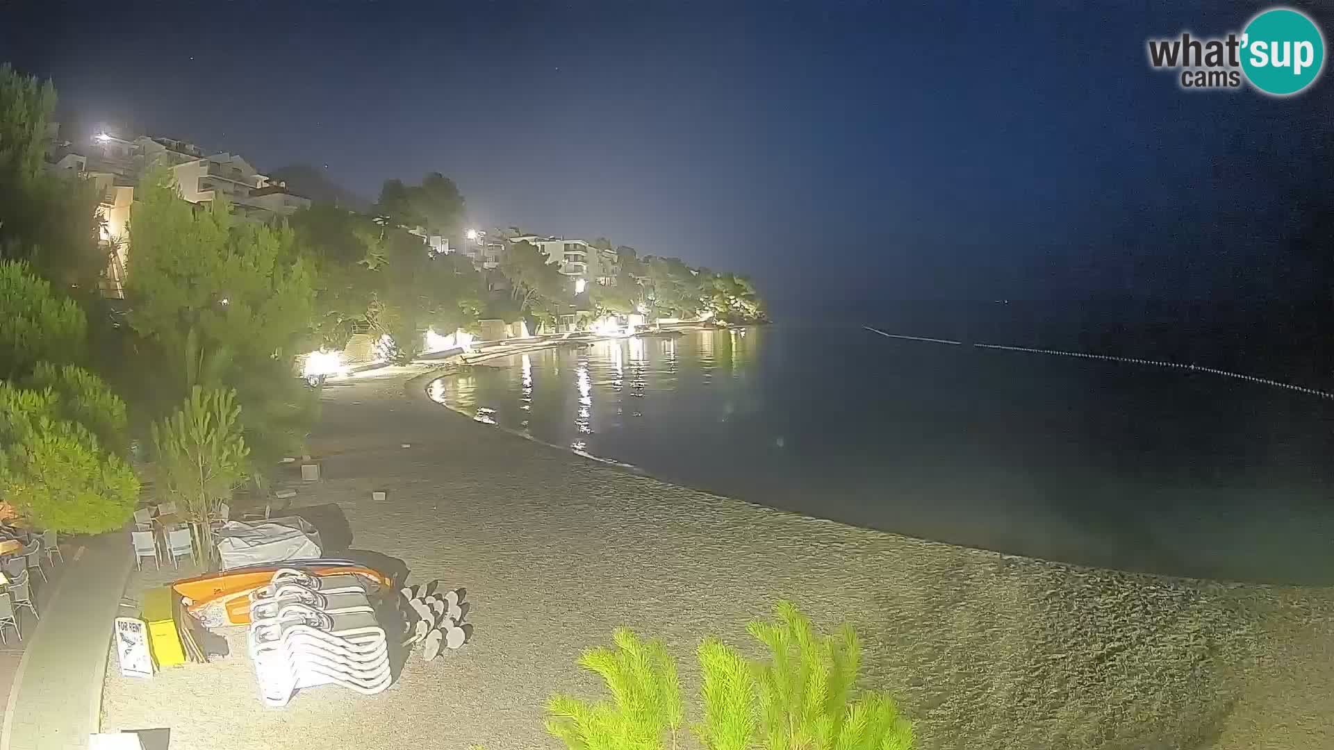 Webcam Lučica Strand Beach Brela – Liveblick von der Adriaküste