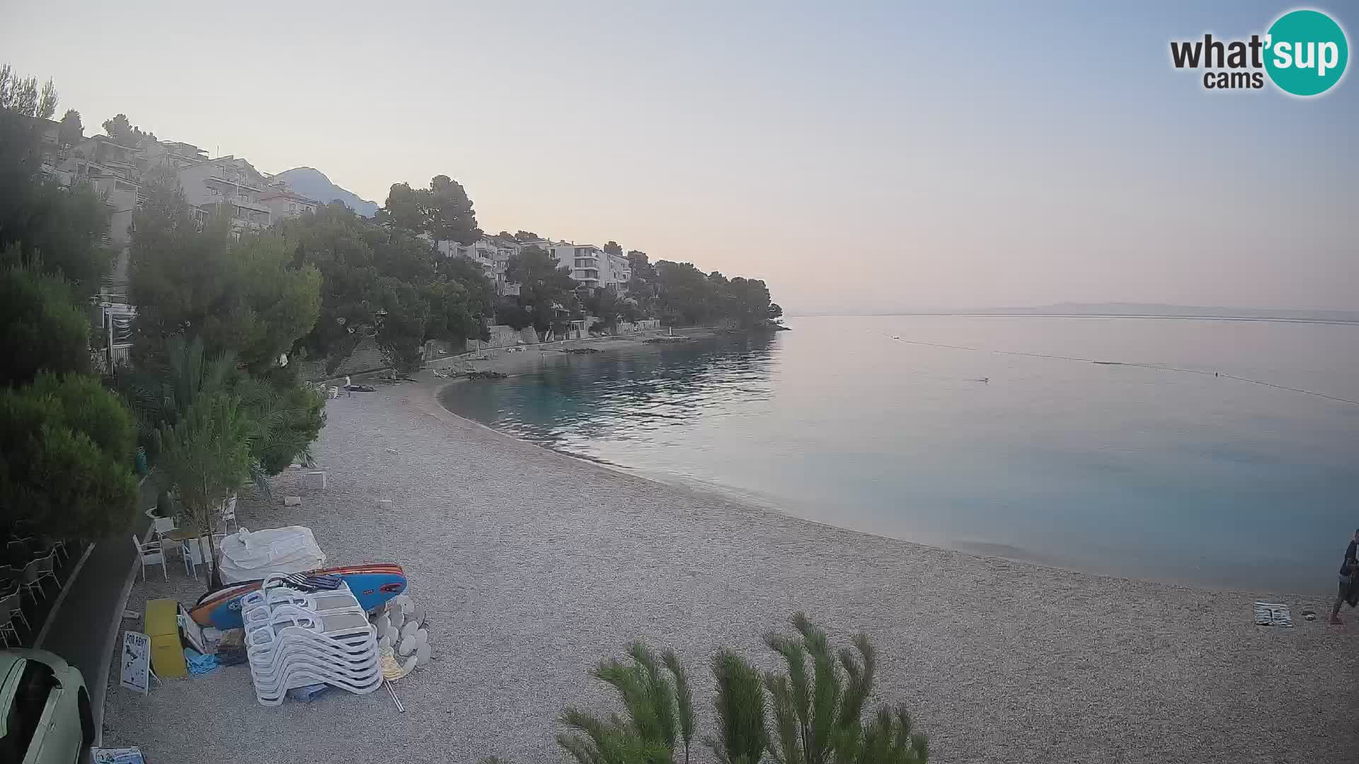 Webcam Plage Lučica Brela – Vue en direct sur la côte adriatique