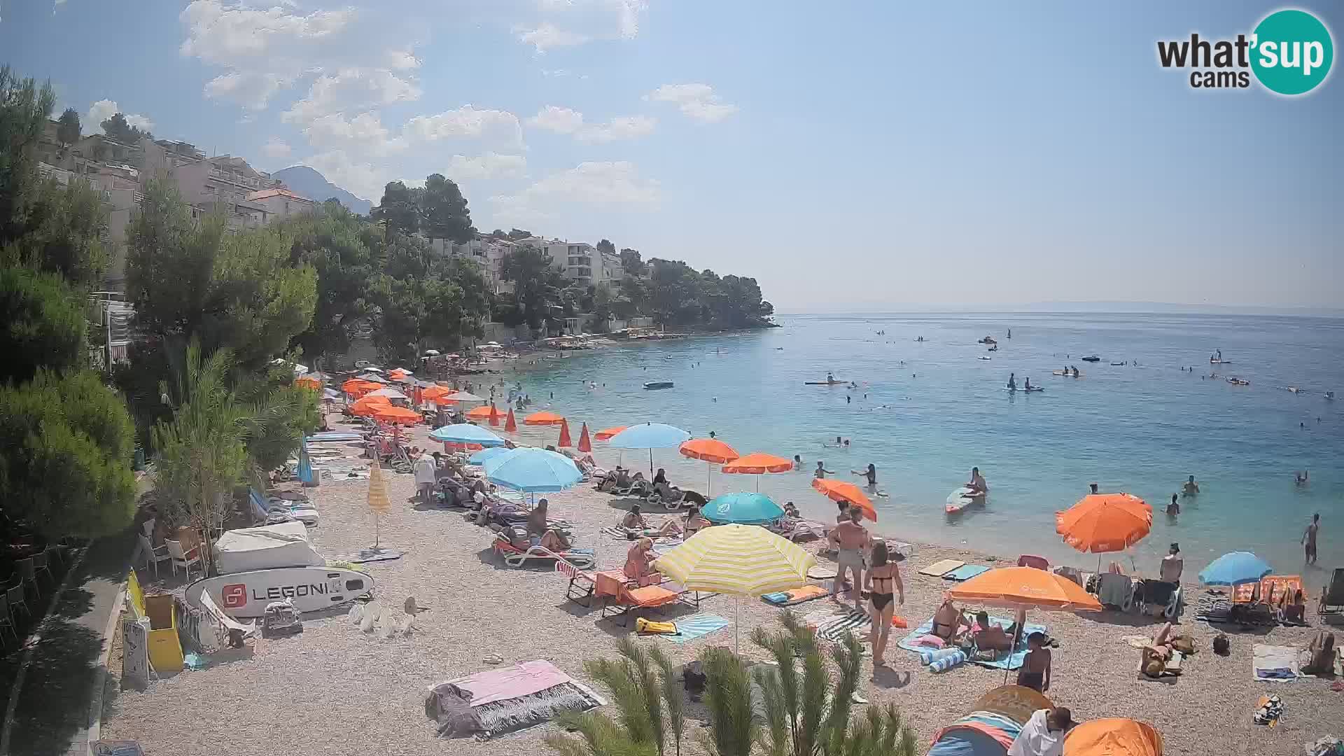 Webcam Spiaggia Lučica Brela – Vista live sulla costa adriatica