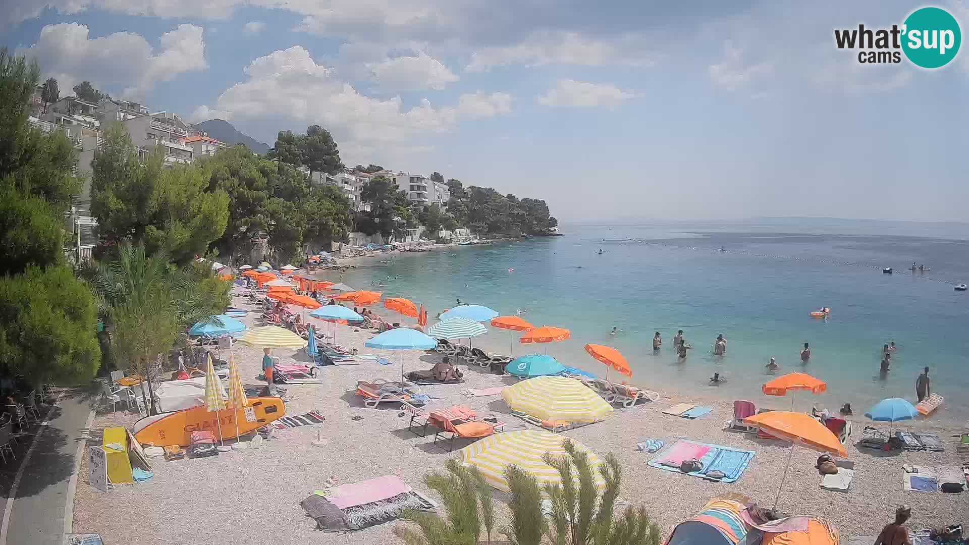 Webcam Lučica Strand Beach Brela – Liveblick von der Adriaküste