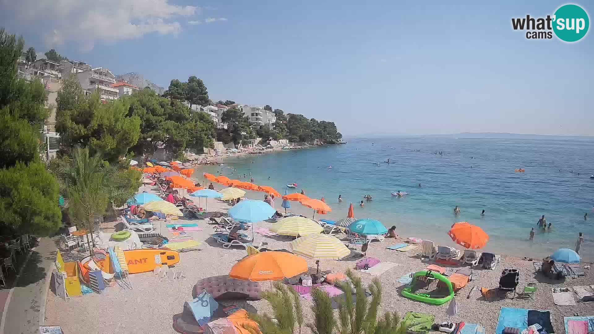 Webcam Lučica Strand Beach Brela – Liveblick von der Adriaküste