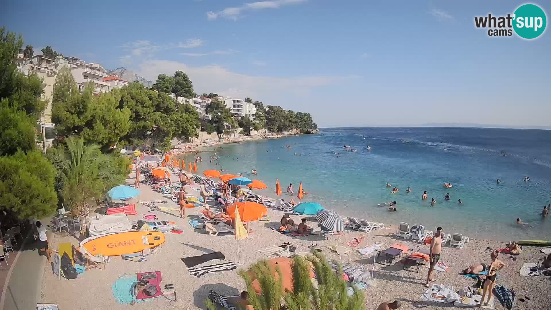 Webcam Plage Lučica Brela – Vue en direct sur la côte adriatique